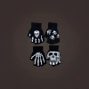 Black skuller-patterned cycling warm gloves for both men and women, anti-slip and breathable Specification image